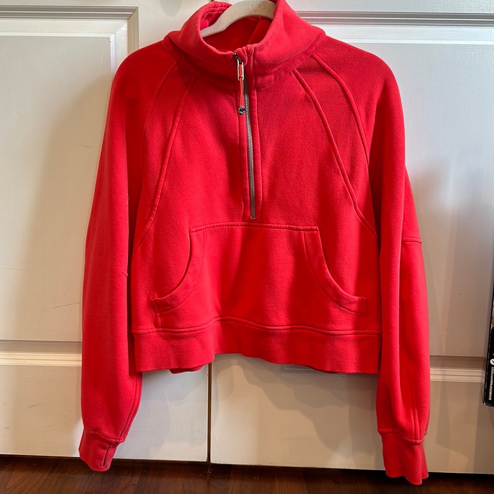LULULEMON SCUBA funnel neck M/L red/orange